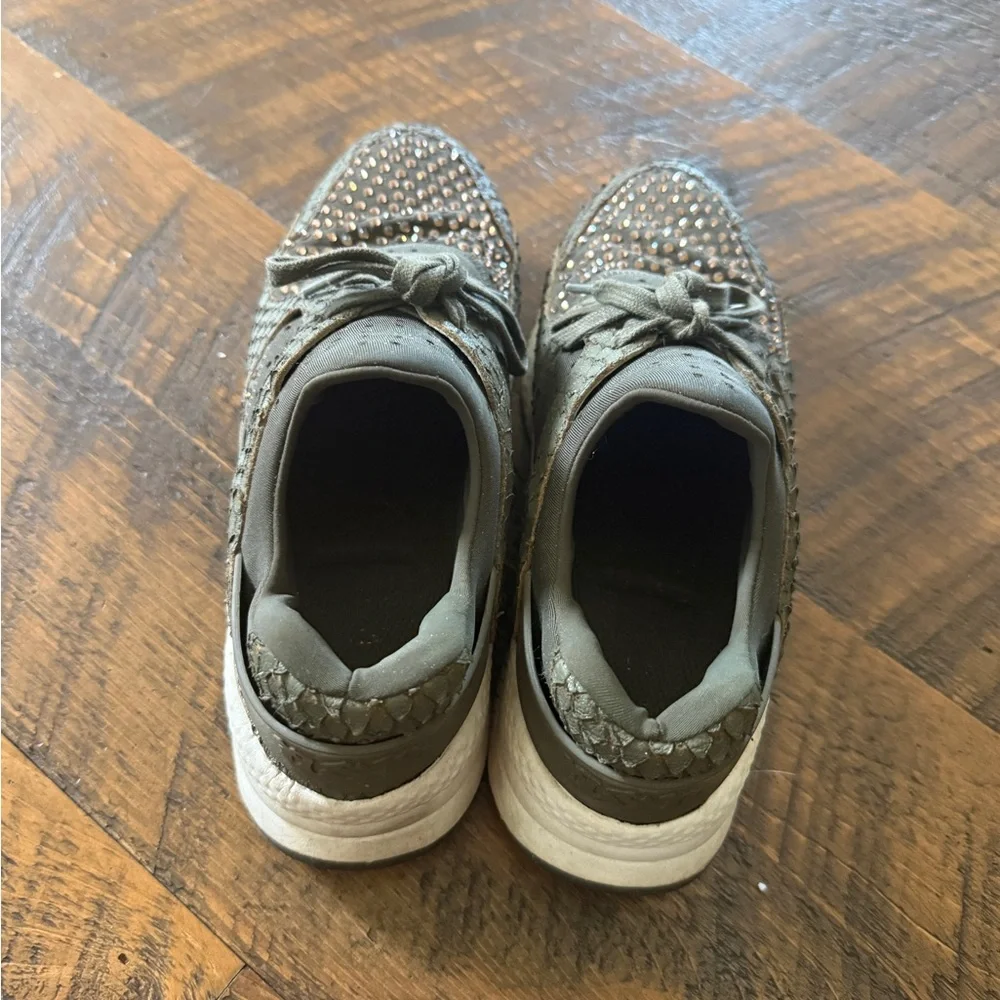 ASH Footwear Stylish Green Women’s Sneakers Shoes in Army Green with Crystals 38 - Picture 5 of 8